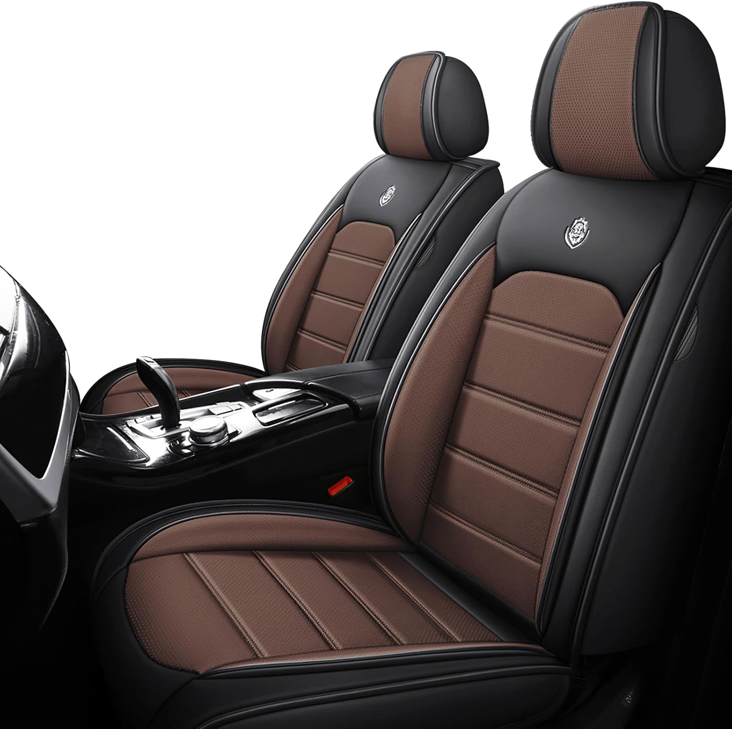 Car Seat Covers Front Seats Fit for Toyota RAV4 1996-2024,2 Seats Custom Fit Leather Cover Protector Cushion,Automotive Vehicle Auto Interior Covers(Black Coffee,Premium Front Seats)