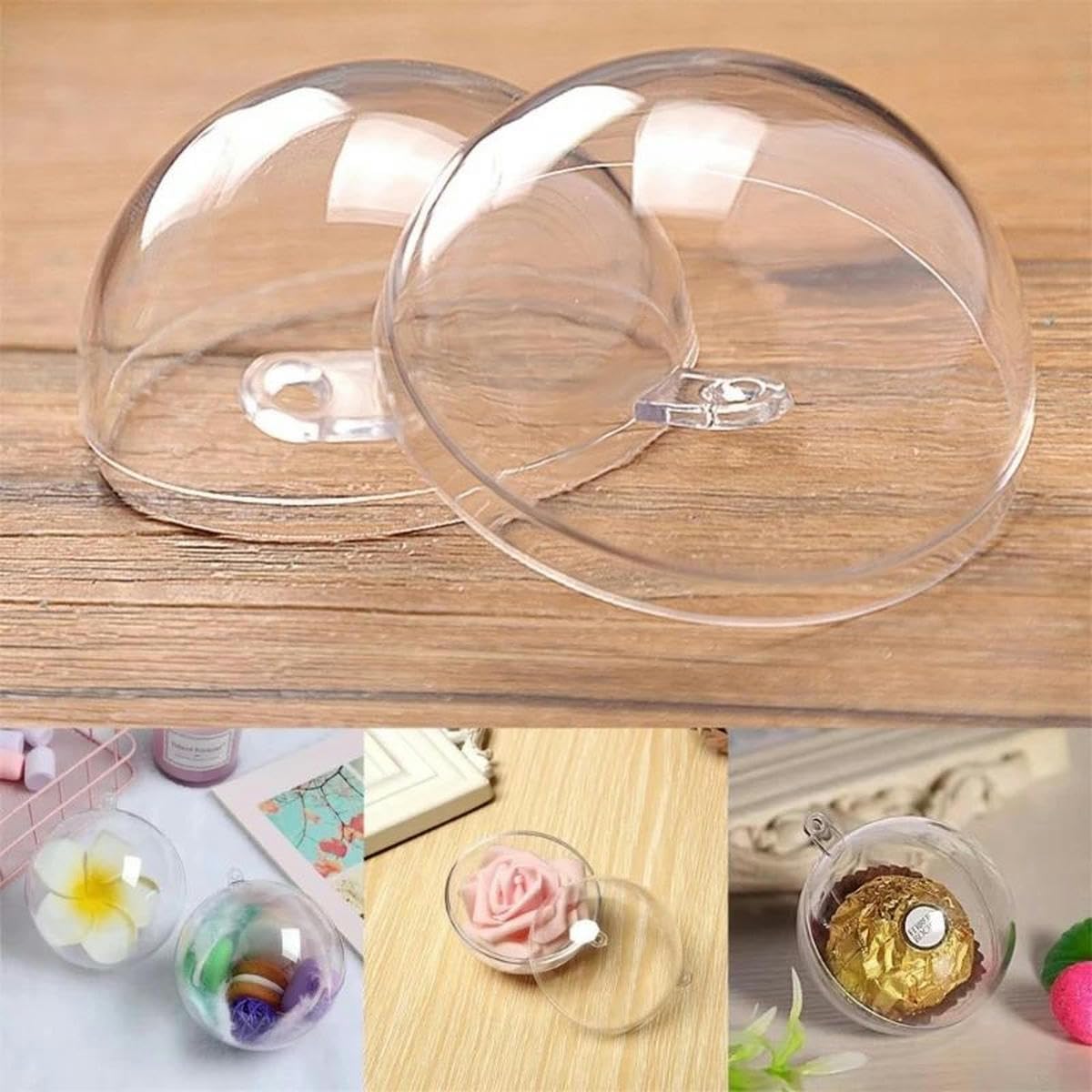 20 pièces Boule Transparente de noël Boules d'arbre de noël boîte Boule Ornement Cadeau de Mariage présent décoration de fête-8cm