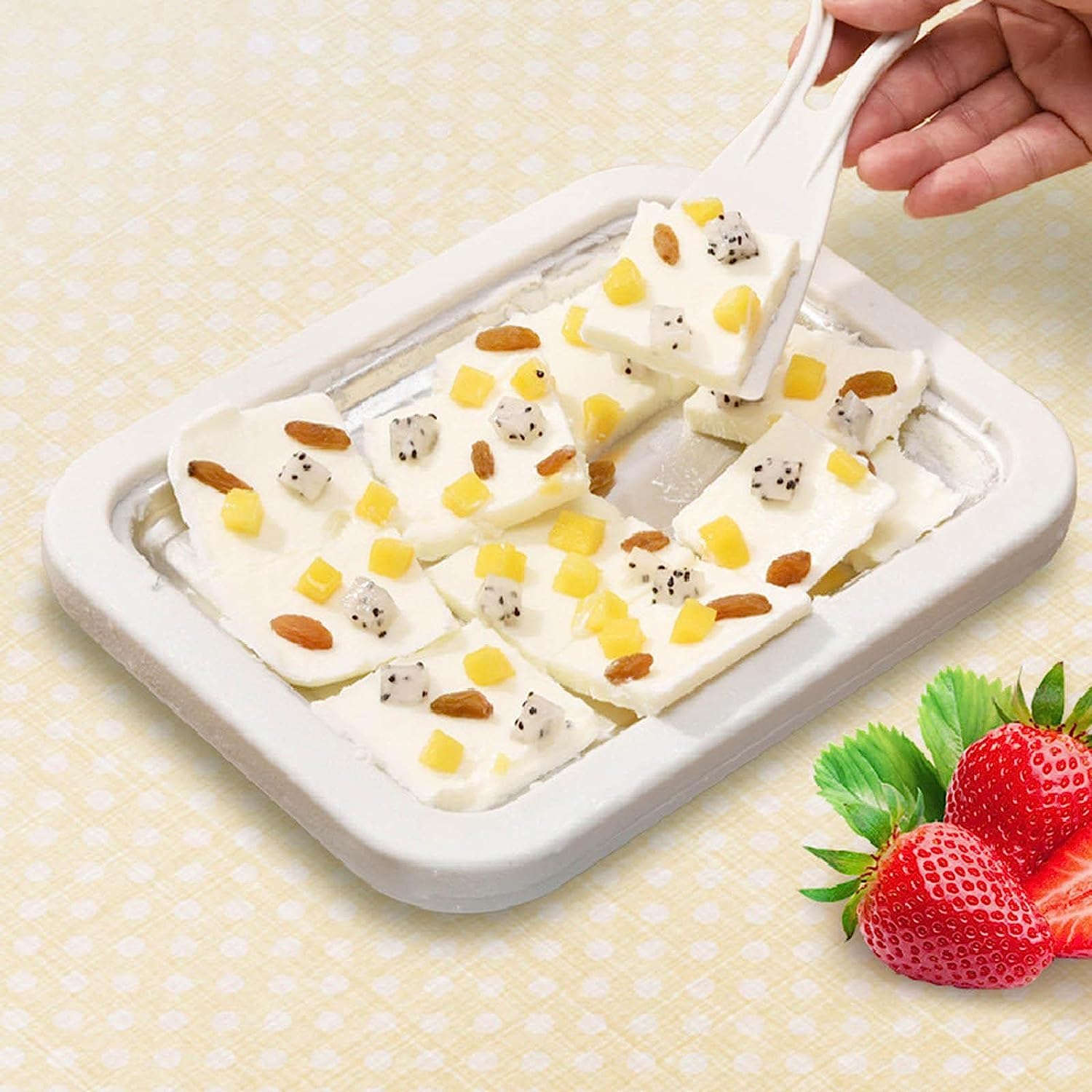 Overa Instant Ice Cream Maker Ideal for Making Soft Serve Ice Cream Slushies Frozen Yogurt Sorbet Gelato Rolled Ice Cream For Household (White)-image-31