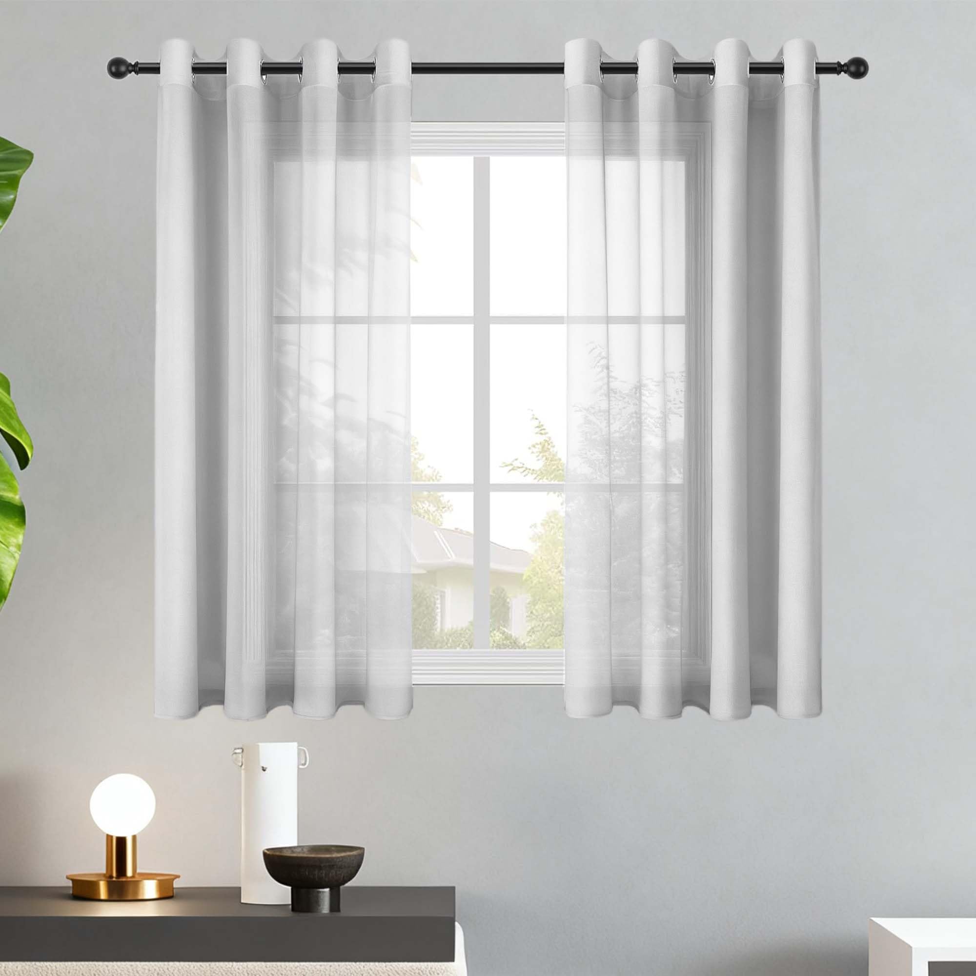 Rideaux voilages gris clair 300x190 avec passe tringle et oeillets de porte fenetre