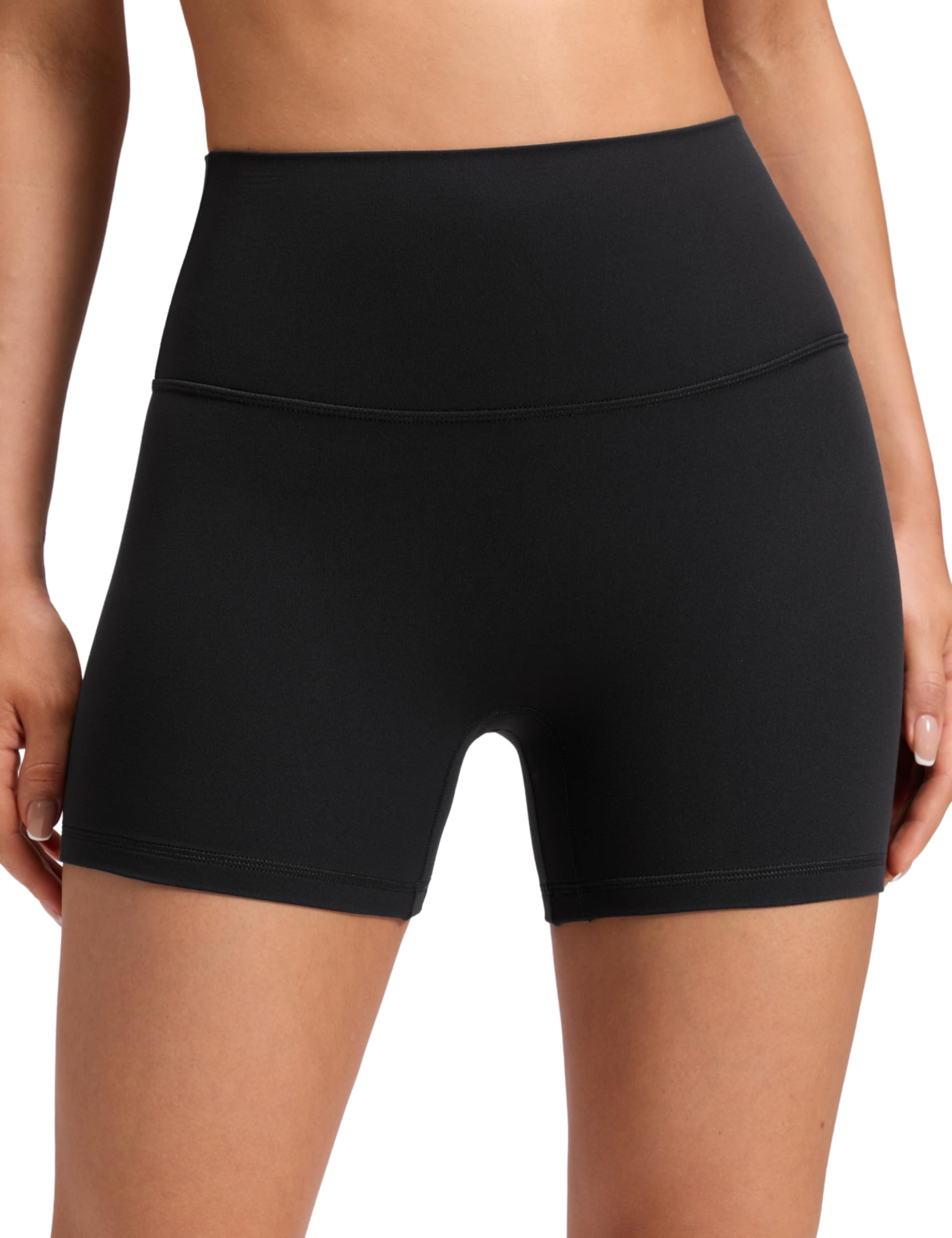 CRZ YOGA Butterluxe No Front Seam Biker Shorts 4" - High Waisted Lounge Pilates Workout Athletic Womens Buttery Soft