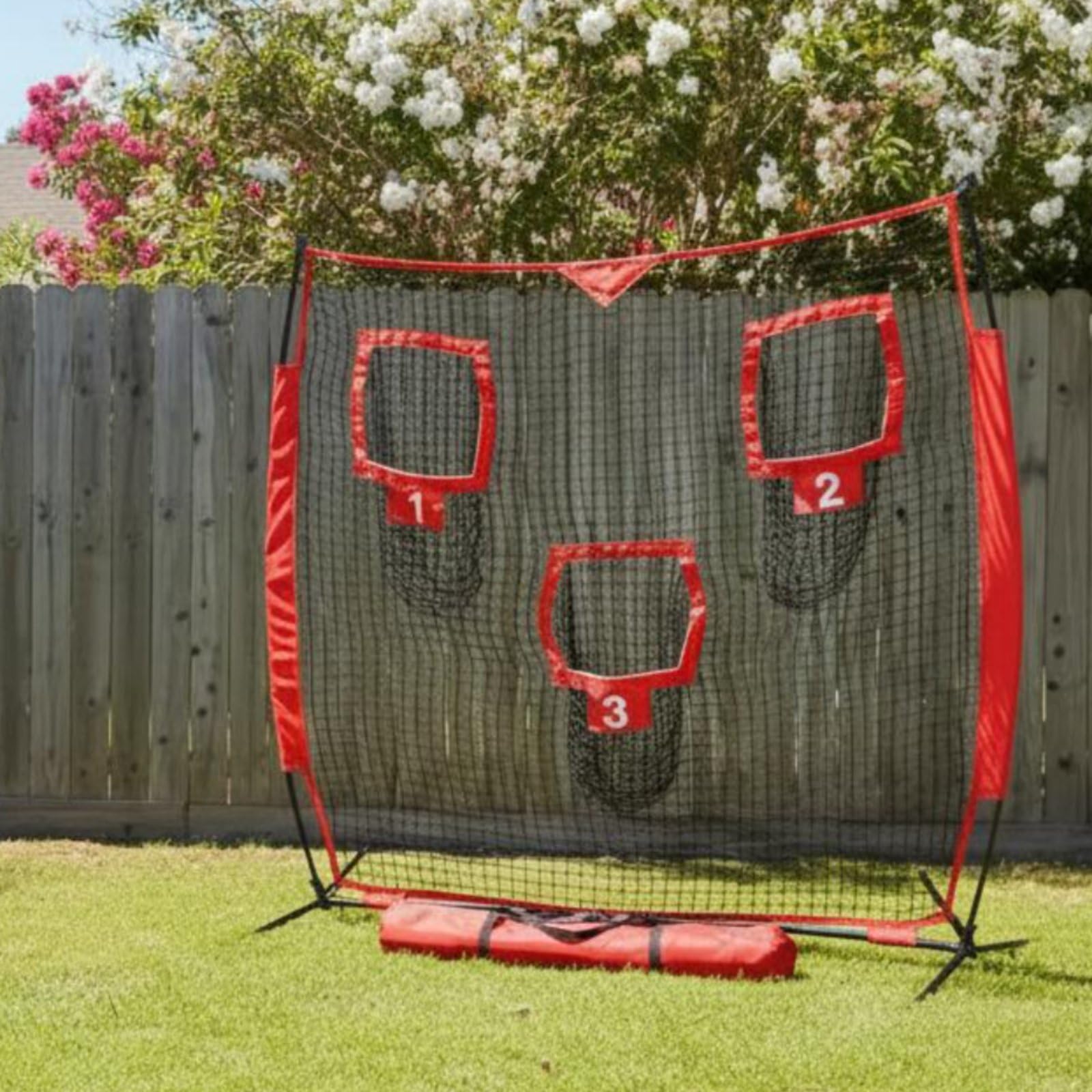 Milageto Rete di Allenamento a 3 Fori Versatile Rete da Pitching Alta Densità Attrezzatura Sportiva per Campo Sportivo