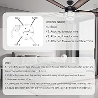 Vista 2 de Interruptor de ventilador de techo 3 velocidades 4 cables accesorios de repuesto, compatible con Hunter Fan, negro