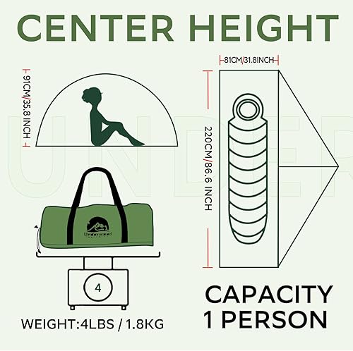 Miniatura 5 de Tienda de mochilero para 1 persona para colchón de camping de 4 estaciones y espuma