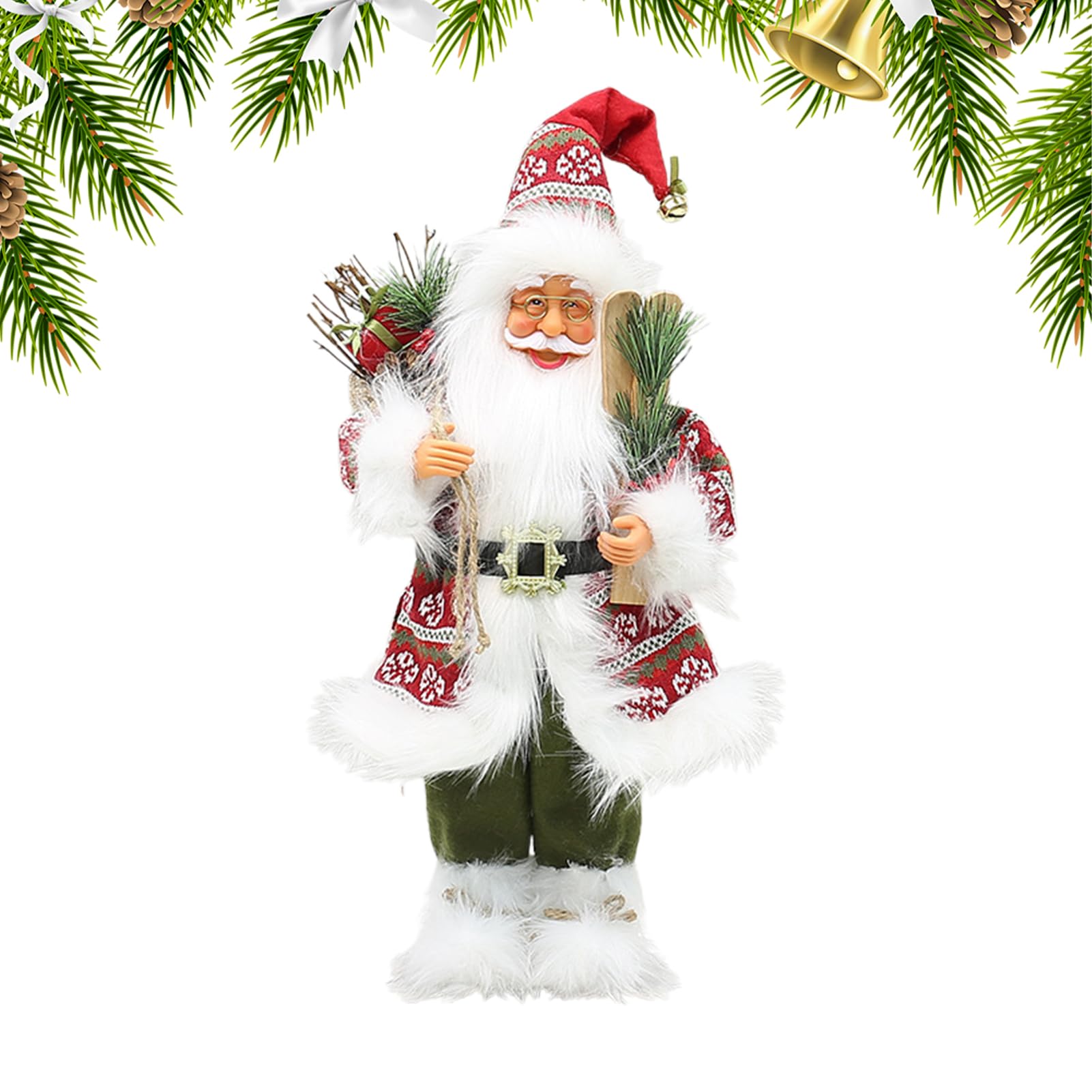 Figurines de Père Noël pour décoration intérieure saisonnière chic