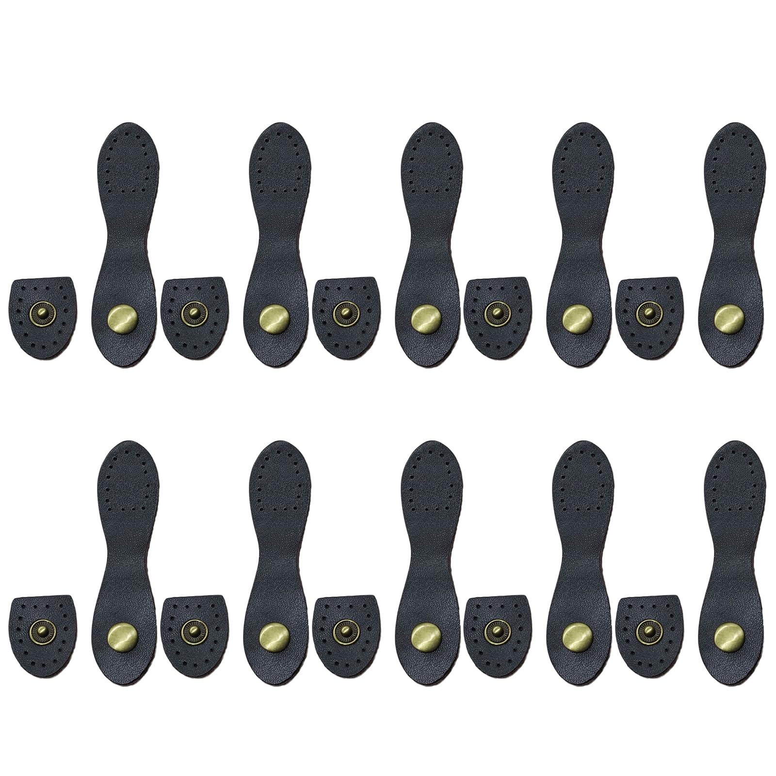 Tsophreniq 10 Pcs Leather Snapped Buckles Sew on Purse Closure Fasteners with Holes Practical Snapped Button