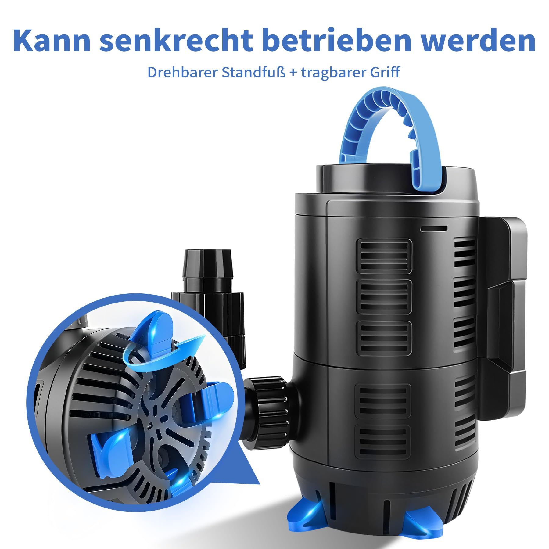 Forever Speed Teichpumpe für außen regelbar 180W Eco Motor Bachlaufpumpe 15000 L/h mit multifunktionalen Kontroller für Gartenteich, Fischteich, Springbrunnen