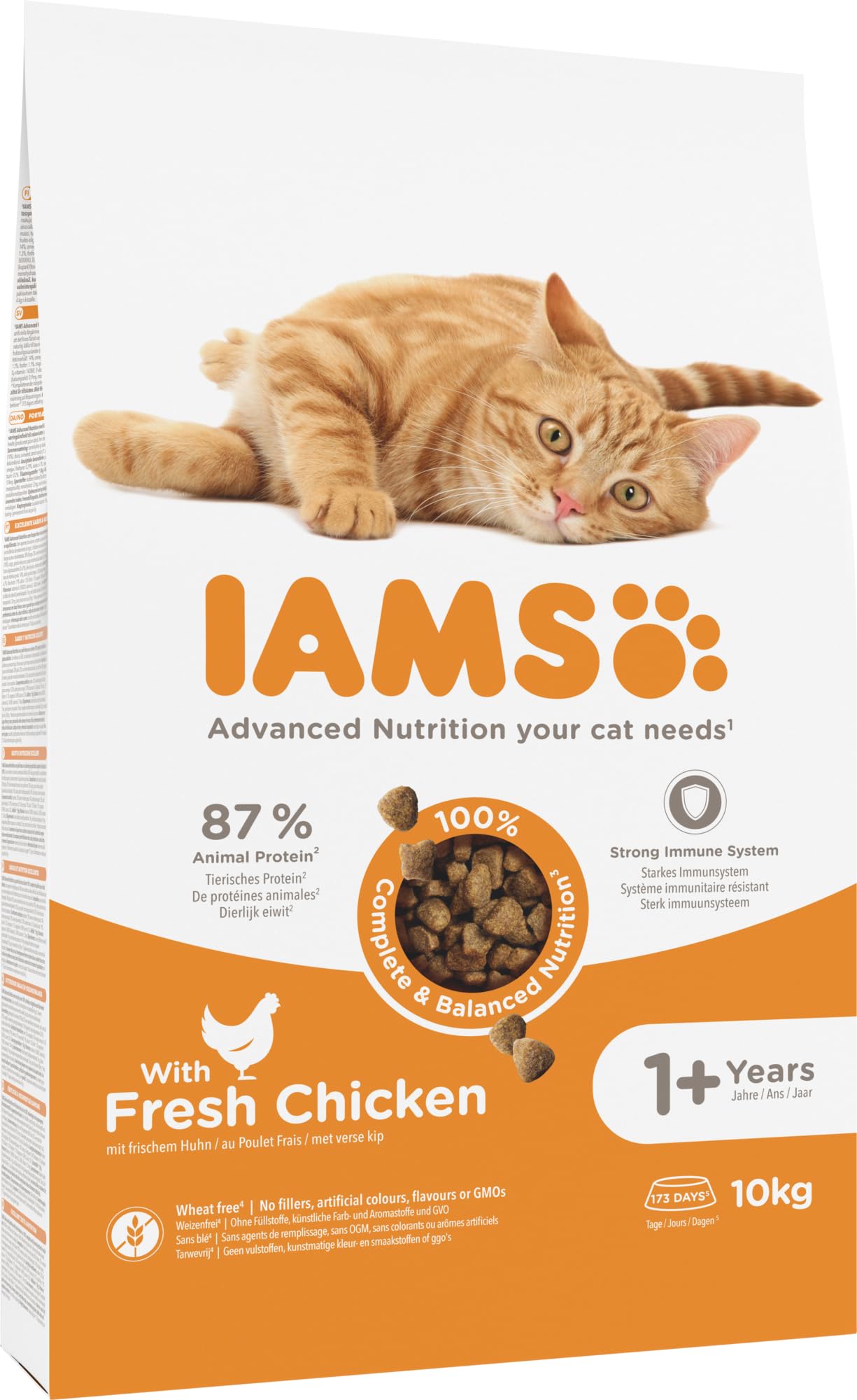 IAMS Katzenfutter trocken mit Huhn - Trockenfutter für Katzen im Alter von 1-6 Jahren, 10 kg