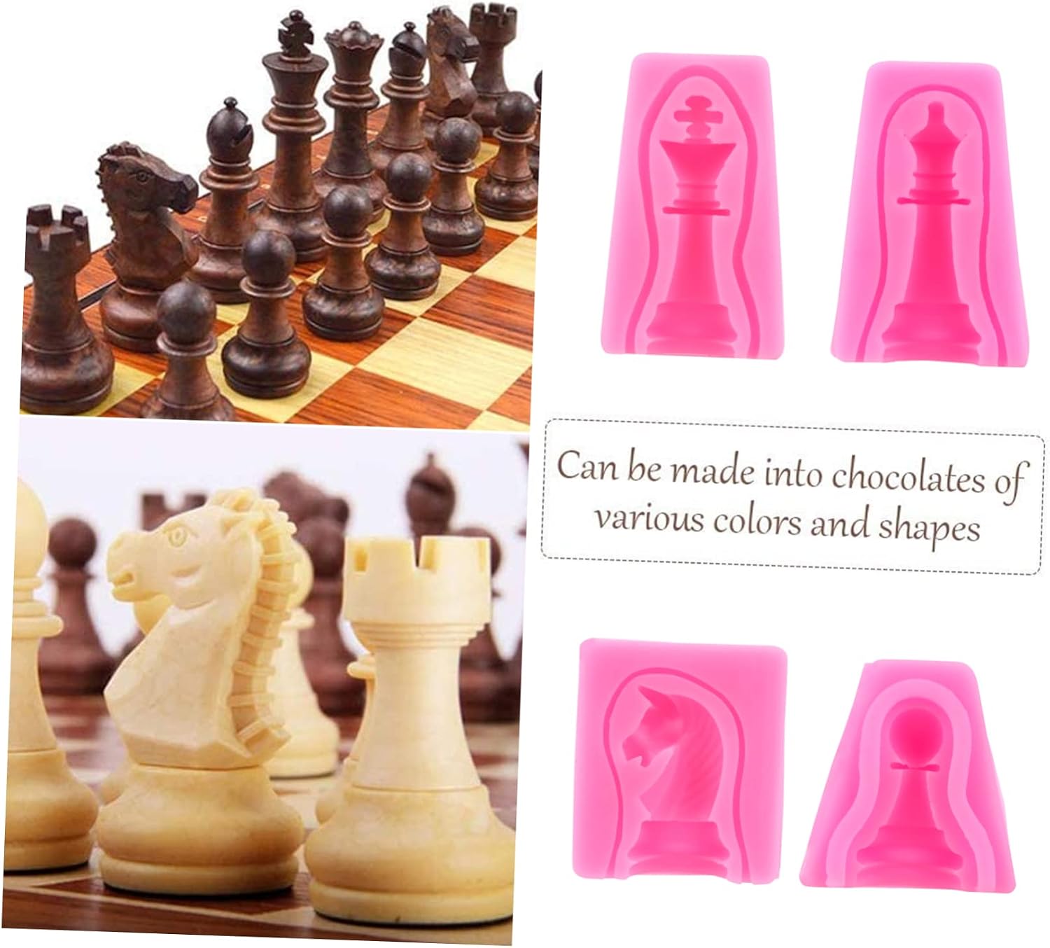 6Pcs Chess Silicone Fondant Molds for Cake Decoration Baking Tool for Candy Cupcake and Making for Creative Cake Designs