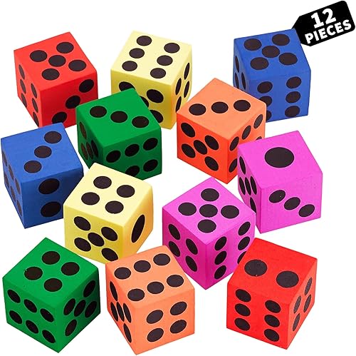 Miniatura 10 de Set de dados de espuma grande - Paquete de 36, dados jumbo y coloridos para niños - Ideal para mejorar habilidades matemáticas, grandes regalos