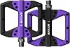 BUCKLOS MTB Flat Pedals Mountain Bike Pedals, 3 Bearings CNC Adult Road Bike Pedals, Bicycle Platform Aluminum Alloy Non-Slip Pedal for Gravel BikeBMX 916Black
