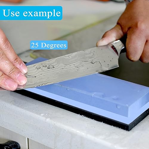 Miniatura 3 de Kit de piedra de afilar piedra de afilar de doble cara, grano 4001000, afilador de cuchillos profesional, piedras húmedas para afilar cuchillos, kit