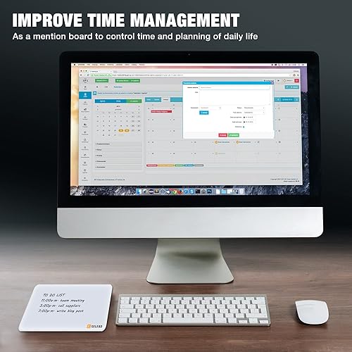 Miniatura 2 de SELEAD Pizarra blanca pequeña de borrado en seco, portapapeles de vidrio de escritorio de 8 x 6 pulgadas con soporte para bolígrafo, pizarra blanca