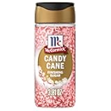 McCormick Finishing Sugar, Candy Cane, Limited Edition, Sweet Peppermint, Iconic Holiday Flavor, For Hot Chocolate, Chocolate Fudge, Bark, Cocktails, and More, 3.81 oz