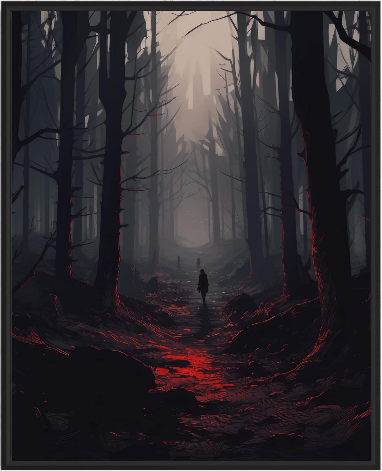 Forest of Shadows Art Poster Print, Haunted Scary Spooky Halloween Wall Art Painting Decor Gallery 29 (Forest of Shadows, 24 x 36 inches, Unframed)