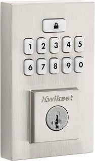 Kwikset 9260CNT-15S Contemporary SmartCode Keypad Electronic Deadbolt SmartKey Satin Nickel Finish