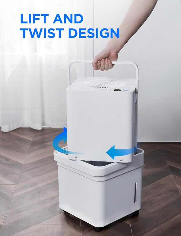 Midea Cube 50 Pint Dehumidifier for Basement and Rooms at Home for up to 4,500 Sq. Ft., Smart Control, Compatible with Alexa (White), Drain Hose Included by Midea - Image 8