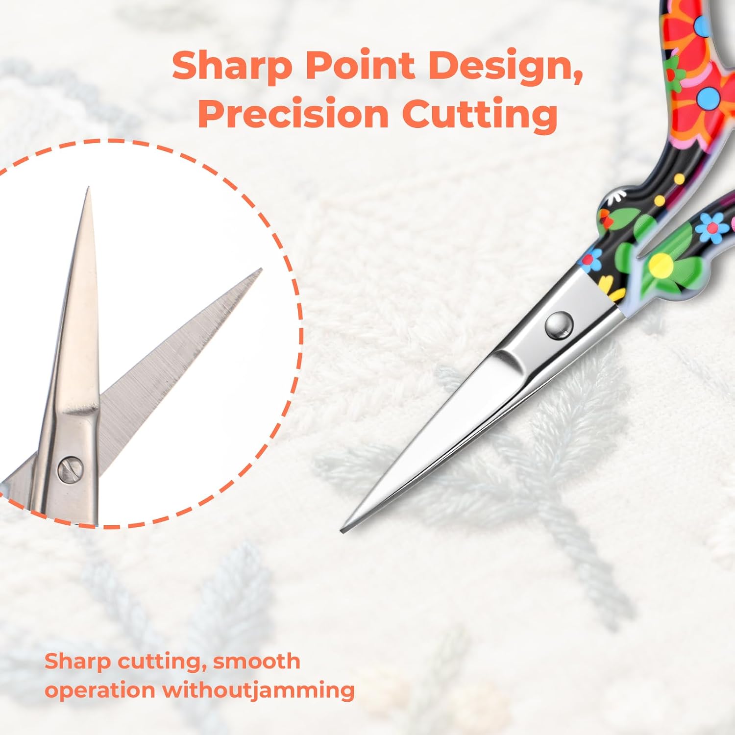 2Pcs Small Embroidery Scissors Sewing Scissors Pointed Stainless Steel Stork Shaped Scissor with Leather Cover 3.54 Inch Crafting Scissor for Art Work Needlework Knitting Daily Use