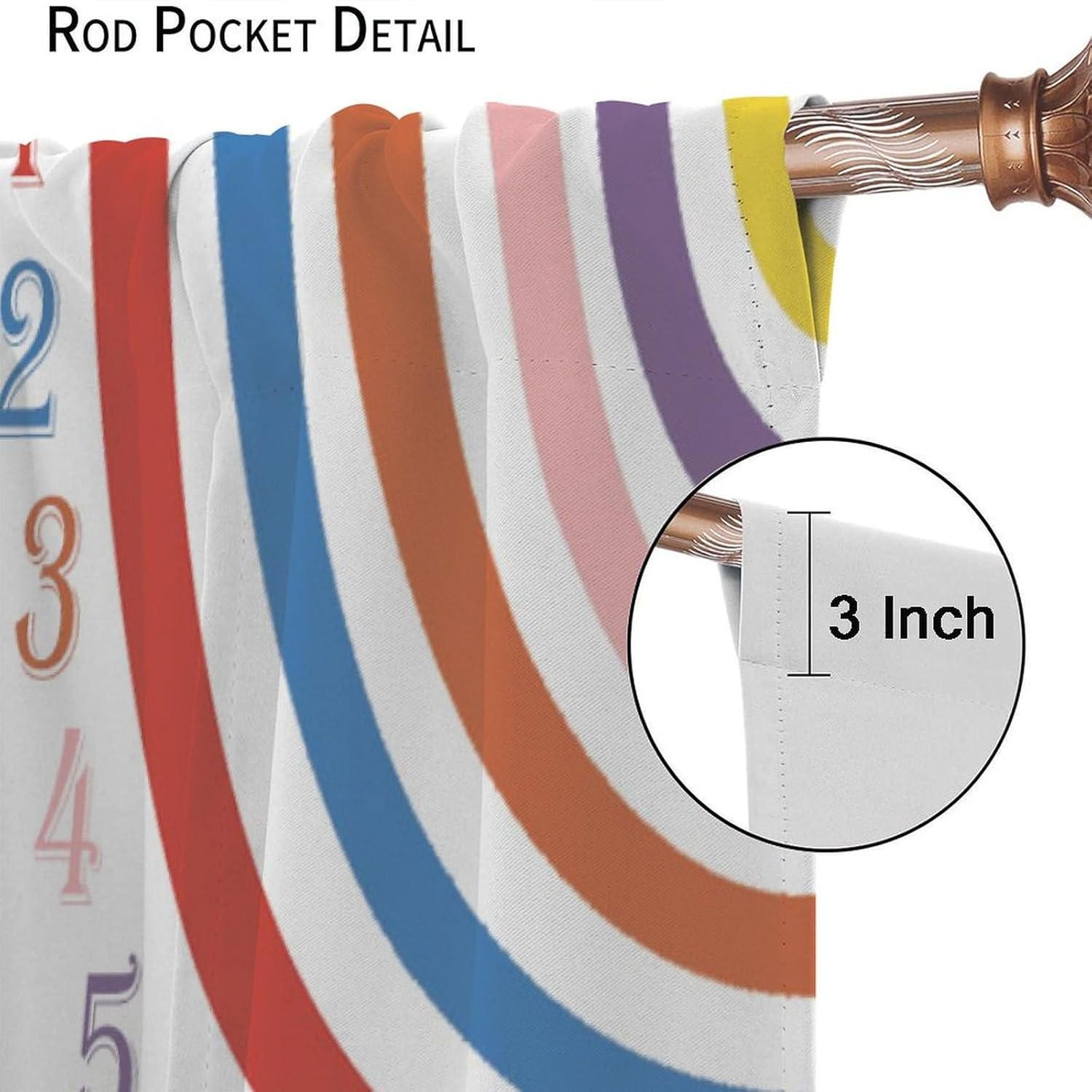 Alphabets ABC Curtains for Kids, Educational Learning Alphabet Blackout Window Treatments Rainbow Crayons Animals Numbers Drapes Print for Boys Girls Nursery Bedroom Study Room Classroom W63xL72in