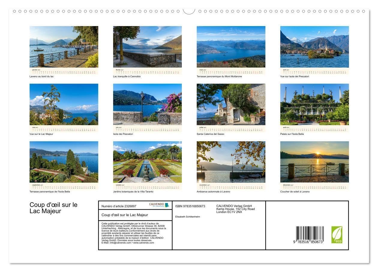 Coup d'oeil sur le Lac Majeur (Calendrier mural haut de gamme 2027 DIN A2 vertical), CALVENDO calendrier mensuel: Découvrez le charme éternel du Lac Majeur, entre élégance et nature.