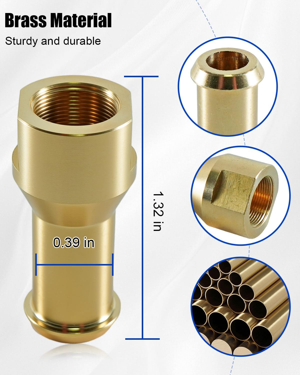 Upgraded Brass 2 Pcs Sunroof Water Drain Tube Hose Repair Connectors Kit Compatible with Land Rover Range Rover LR054821 L405 L494 Sport Discovery V 2017-2022, Brass Drain Tube