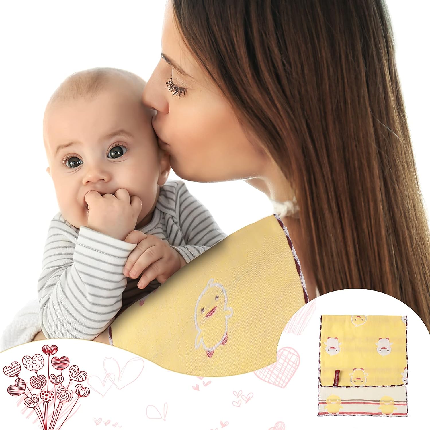 Newwiee 6 Pieces Muslin Baby Burp Cloths Infant Spit Up Thicken Burping Rags 6-Layer Absorbent Washcloths Soft Towel for Newborn Teething, 20 x 10 Inch (Fresh Color,Simple Style), SE-Newwiee-464907 : Baby