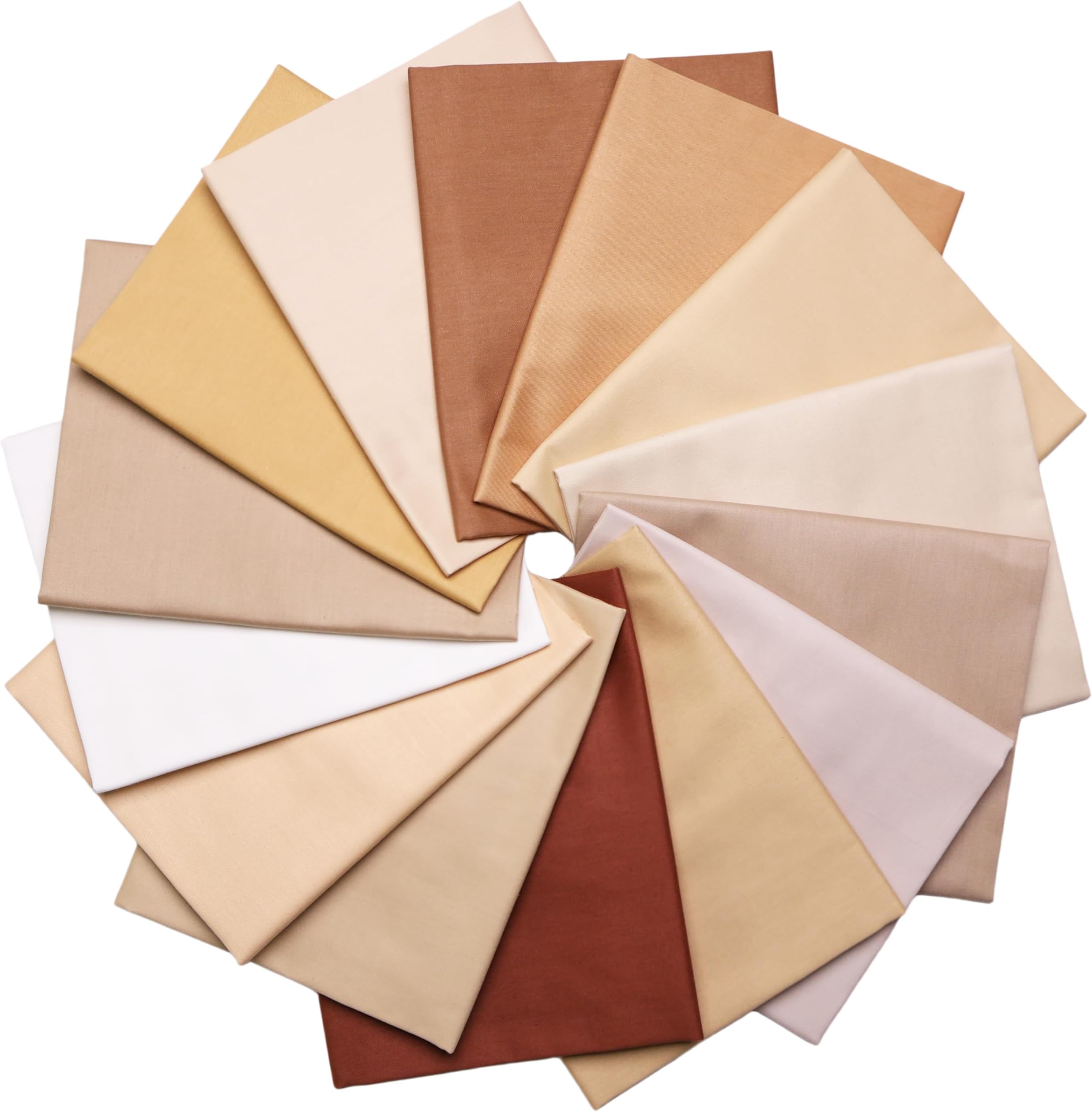 Nodsaw Solid Brown Cotton Fabric Fat Quarters Bundles 14Pcs 18x22 Inch Precut Quilt Squares for Quilting Patchwork Sewing Crafting Embroidery