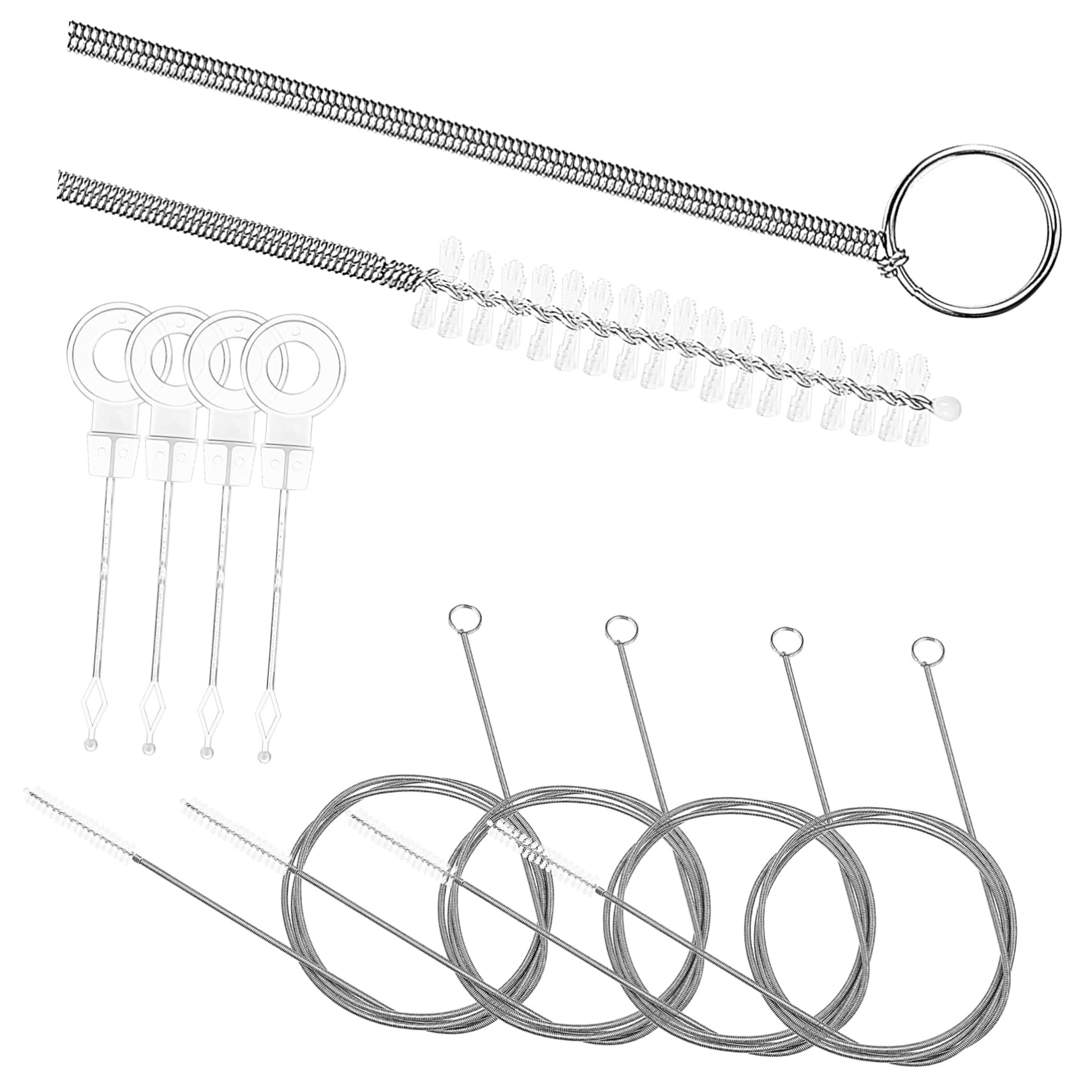 KONTONTY 4 Set Cleaning Brush Radiator Brush Thin Long Flexible Drain Unblocker Drain Unblocker Wire Flexible Clean Cleaning Tools Brown Pipe Cleaners Sink Plunger Tube Nylon