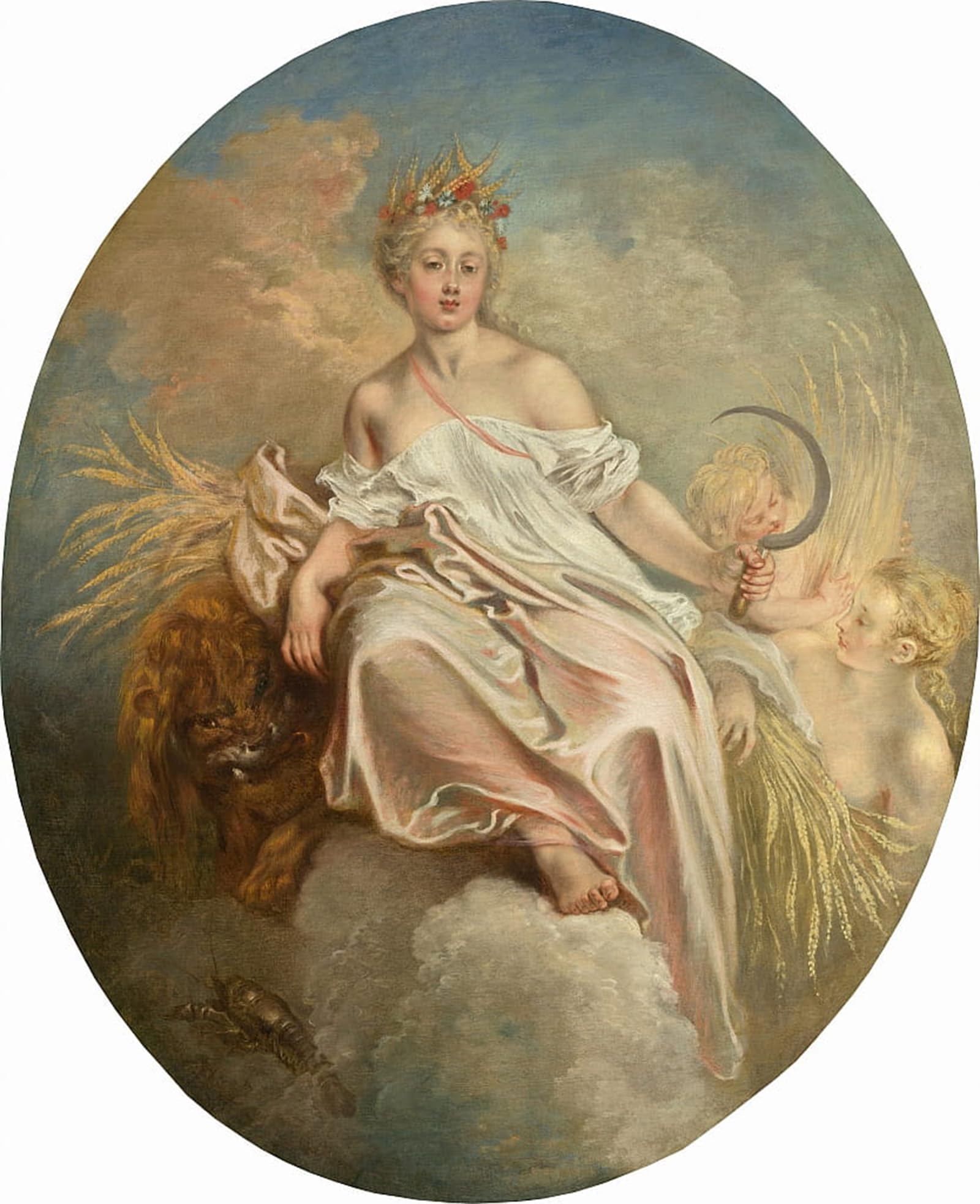 POSTERIIk Vintage Art Print Images Pictures Print Ceres Summer by Jean Antoine Watteau Modern Colour Posters for Office Home Decor 60x90cm
