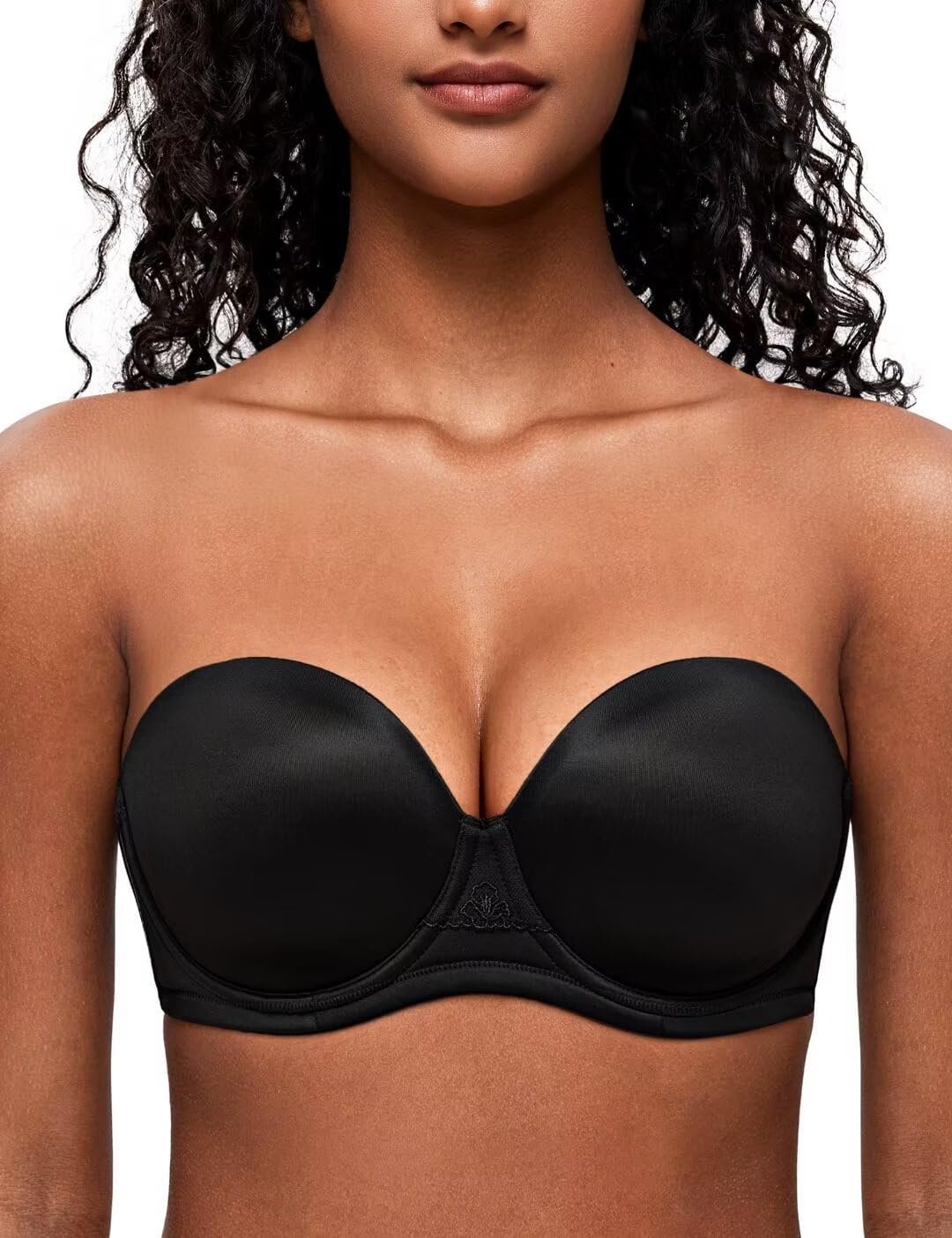 Deyllo Women's Strapless Bra Padded Cup Plus Size Multiway Bras Underwire Support