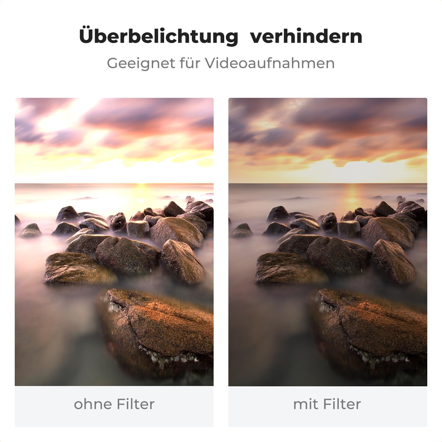 K&F CONCEPT Variabler ND Filter 67mm ND3-ND1000 Graufilter (1.5-10 Blendenstufen) （Nano-Xcel）