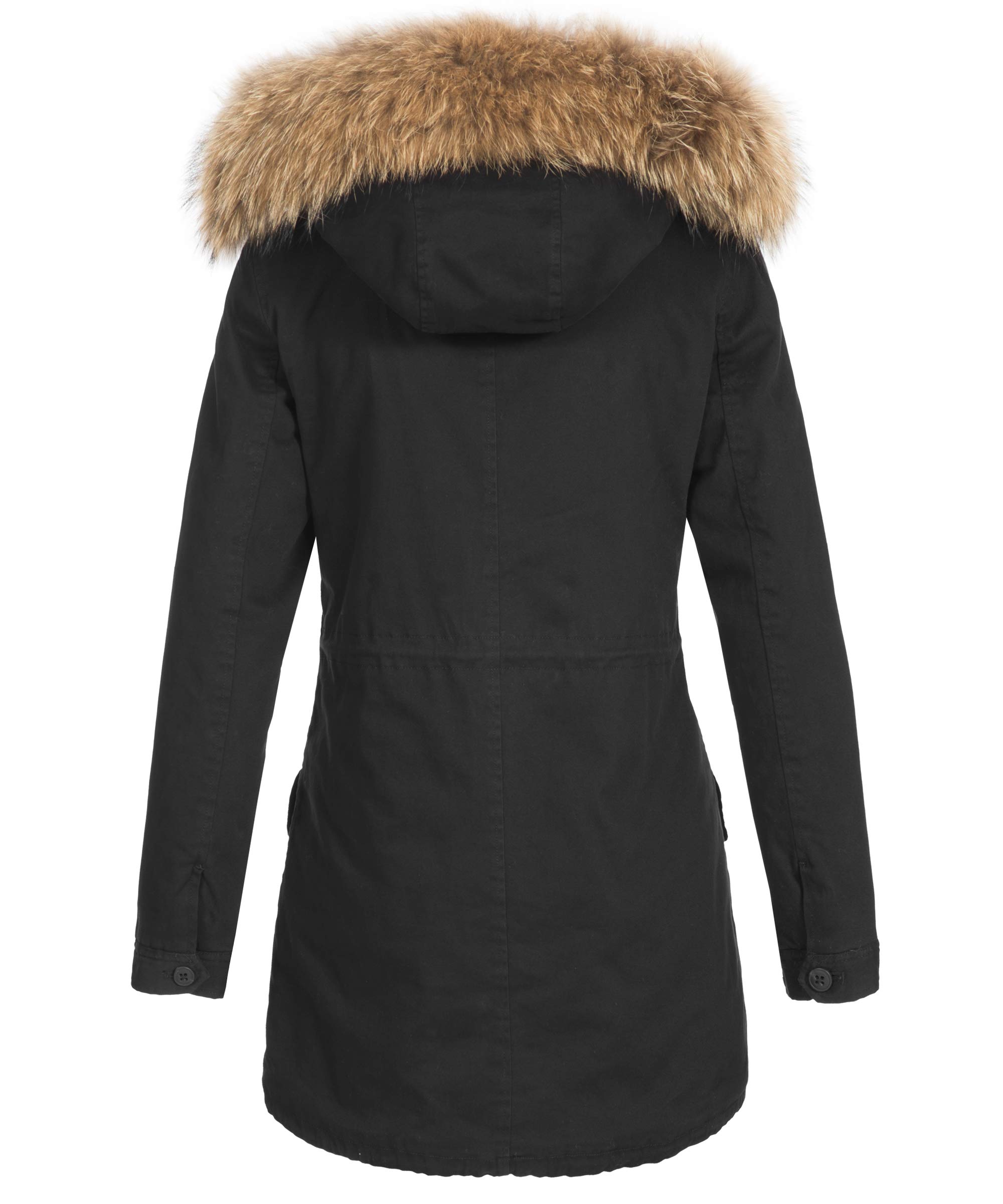 Damen echtfell Jacke Mantel Parka mit echtfell Damen Winterjacke mit echtfell Pelz Damen