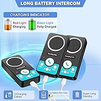 Vista 5 de Intercomunicadores inalámbricos para el hogar, intercomunicador inalámbrico manos libres, largo alcance, 8 niveles de volumen, 4 timbres dúplex