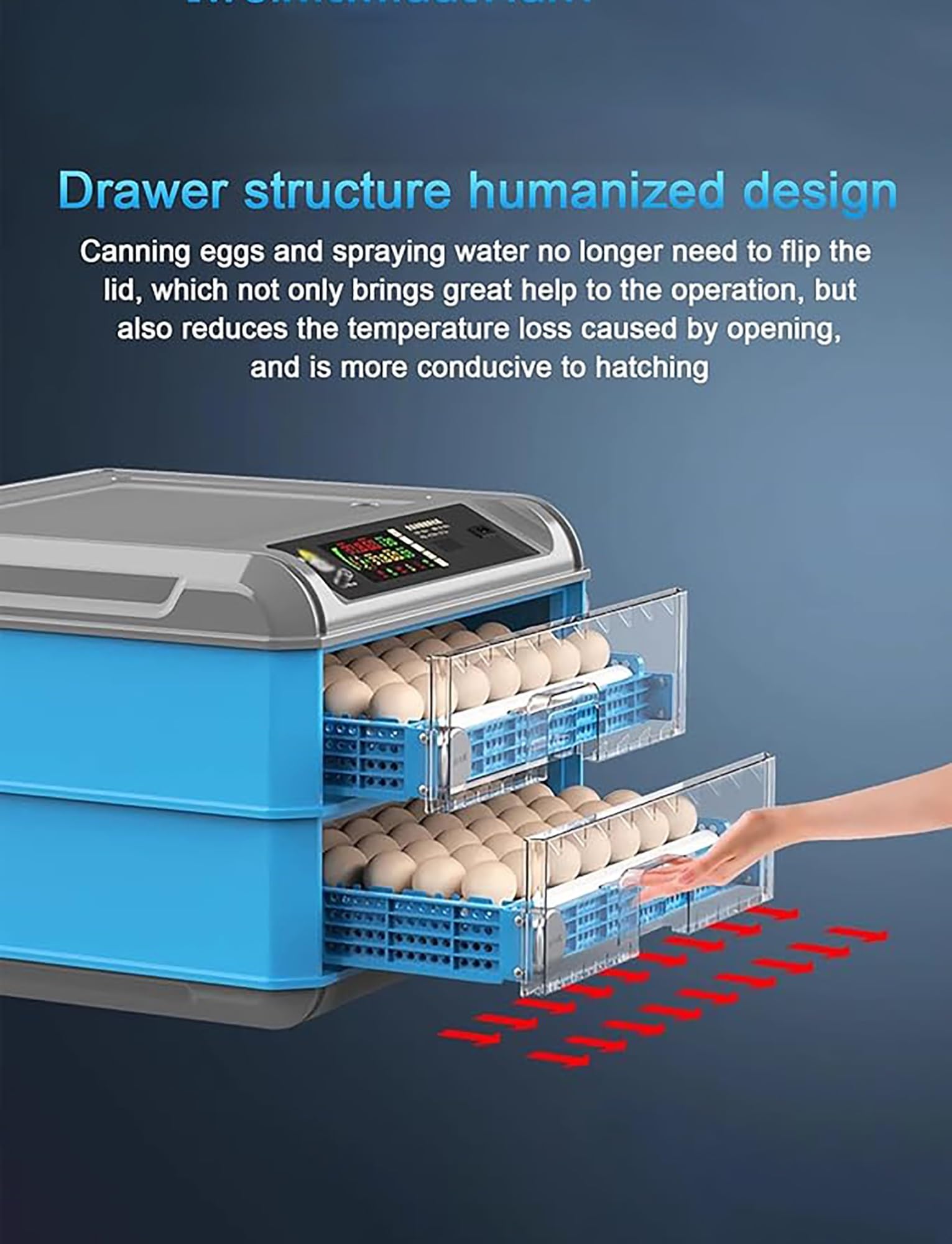 Incubadora automática de huevos con control de humedad y temperatura, incubadora de aves de corral totalmente automática para pollos y codornices, volteador de huevos, capacidad para 9 huevos