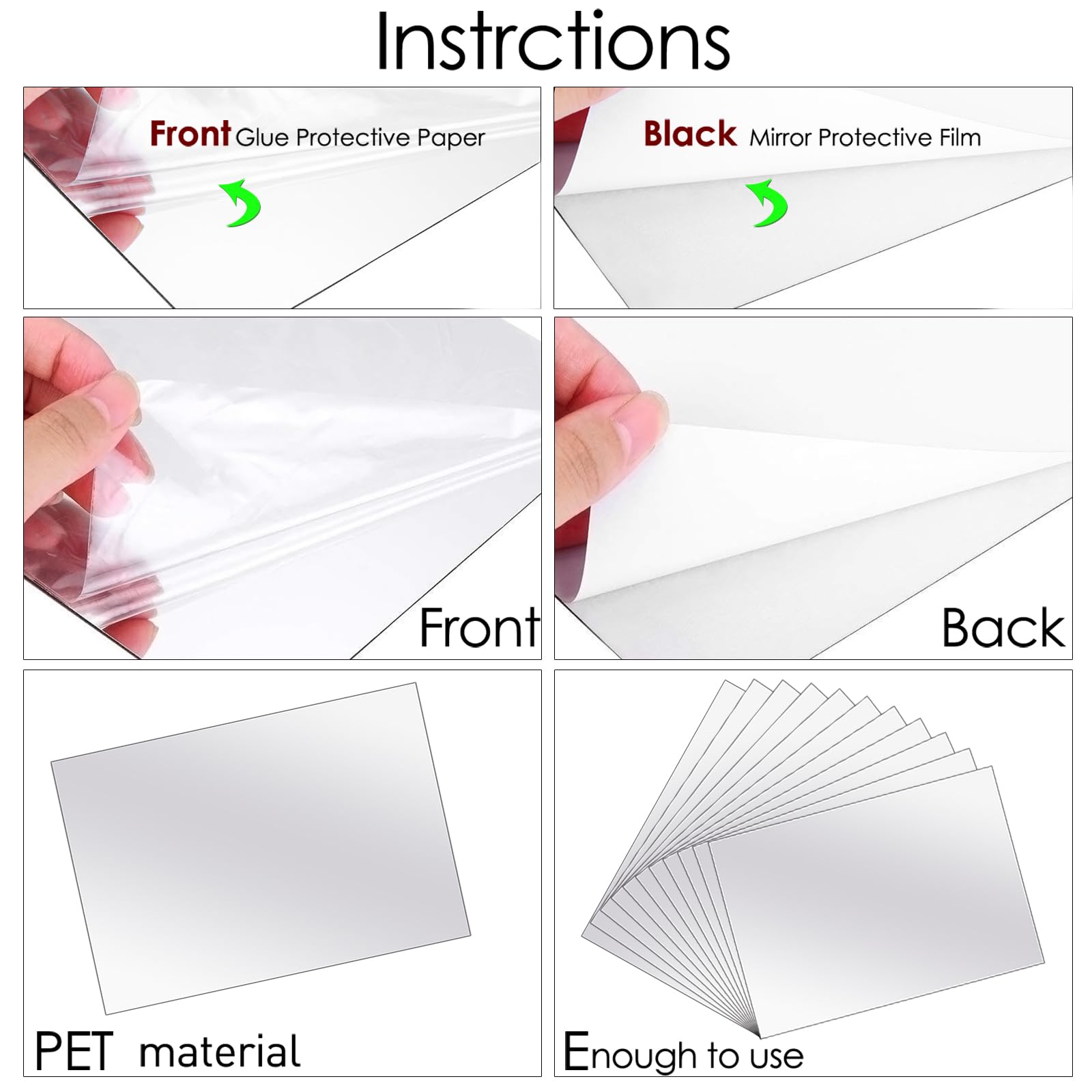 BBTO 20 Pcs Home Gym Mirror Sheets Self Adhesive Non Glass Cut to Size Mirror Stickers Tiles for DIY Craft Home Wall Decoration(8 x 10 Inch) 1