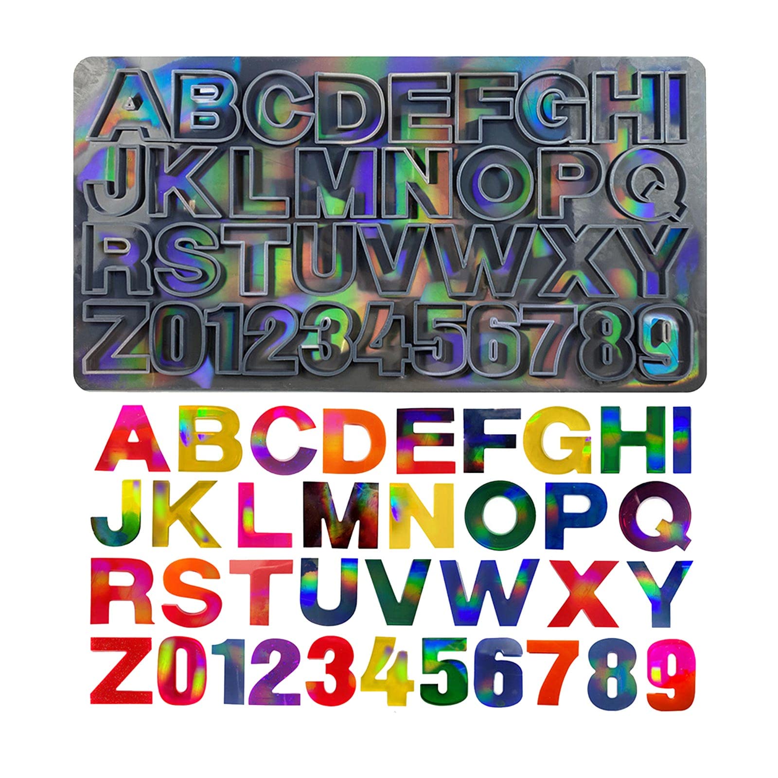 Stampo in resina a forma di lettera inglese con numero, stampo per colata epossidica per portachiavi, ciondolo, orecchini, creazione di gioielli