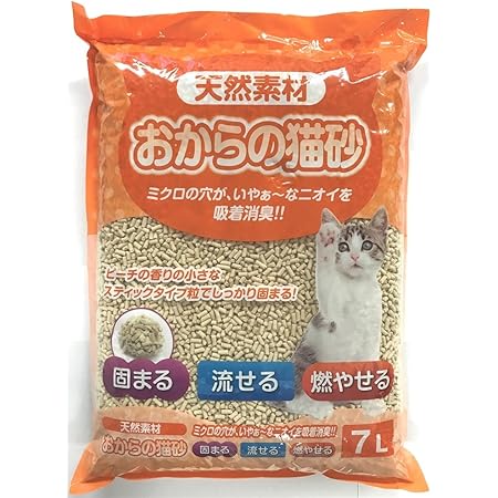 Amazon サノテック 天然素材 おからの猫砂ピーチの香り 7リットル サノテック 猫砂 通販
