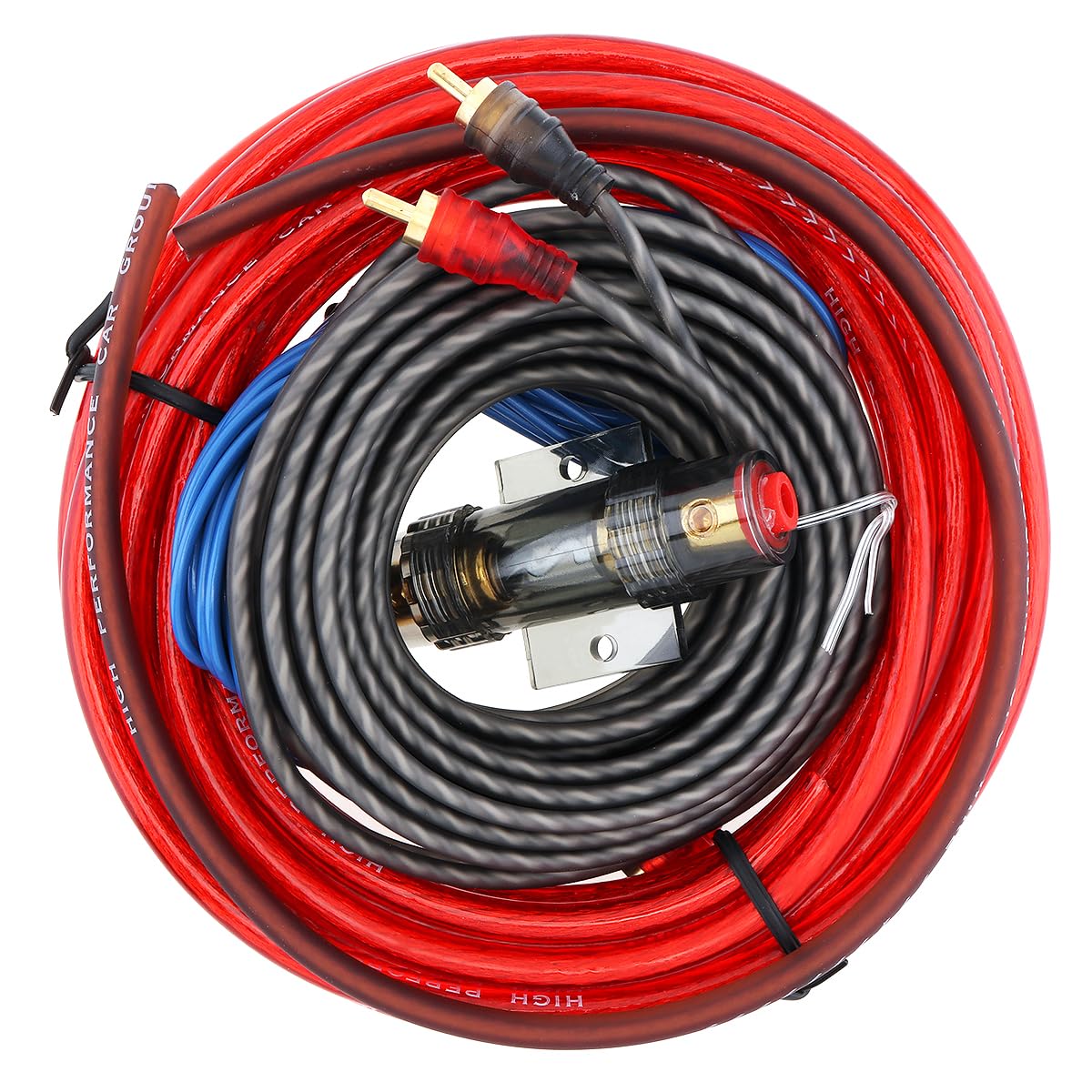 DriSentri 8 Gauge Amp Wiring Kit, 1 Set of Car Audio Wire Wiring Kit Car Speaker Woofer Cables Car Power Amplifier Audio Line Power Line with Fuse Suit for Car Modification