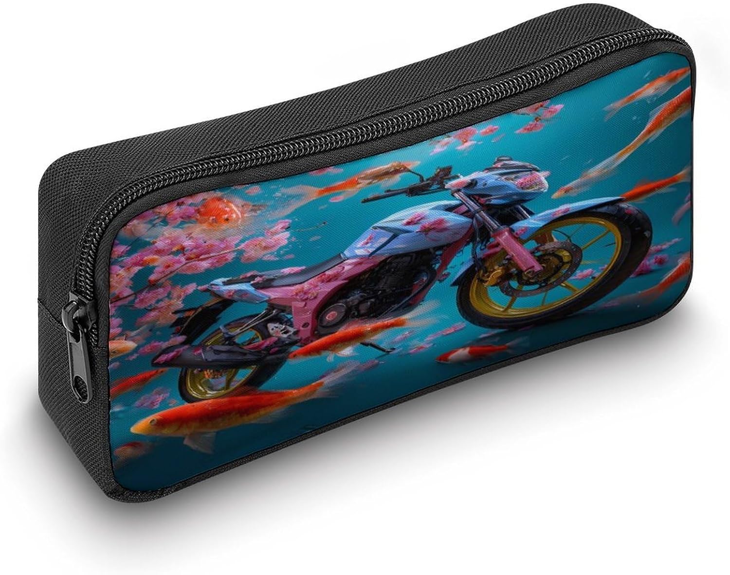 Motorcycle with Cherry1 Floral Japanese Travel Cosmetic Bag Makeup Bag image 4