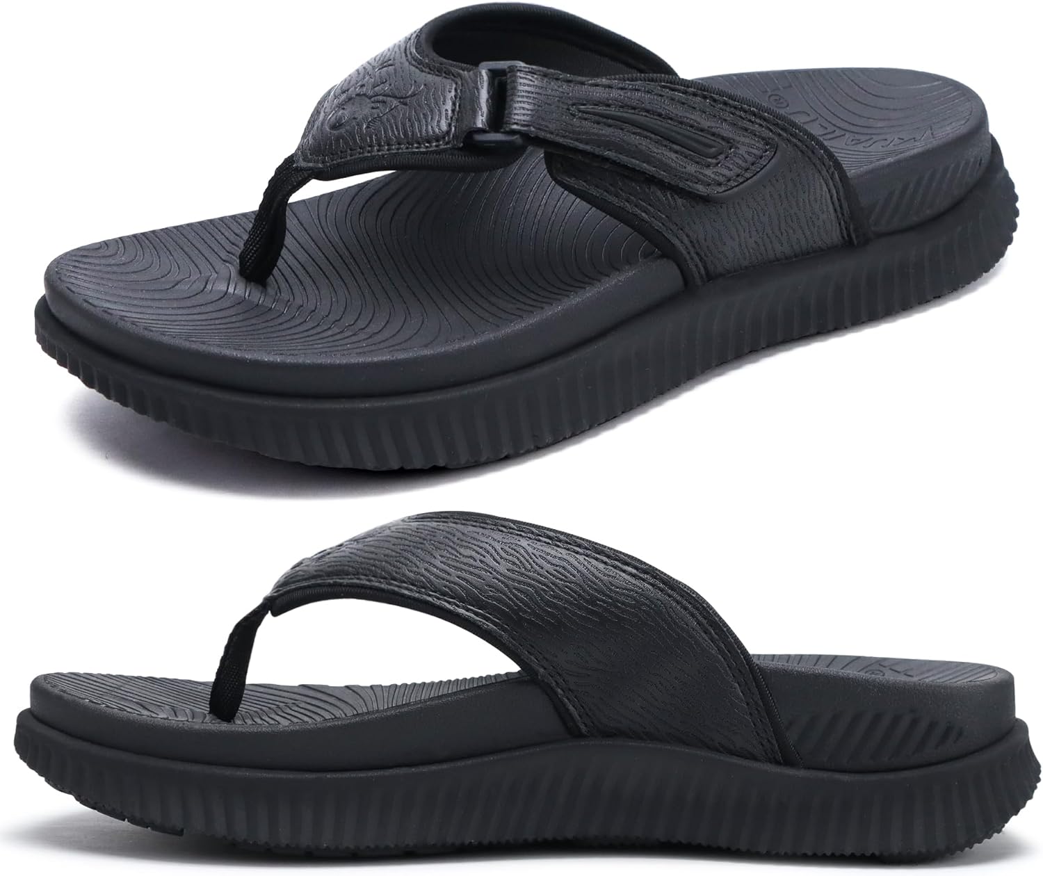 KuaiLu Mens Orthotic Flip Flops Men's Recovery Walking Sandals Adjustable Thick Athletic Cushion Sport Slides for Man, Water Resistant & Lightweight, Soft Comfort Fit & Arch Support - Image 8