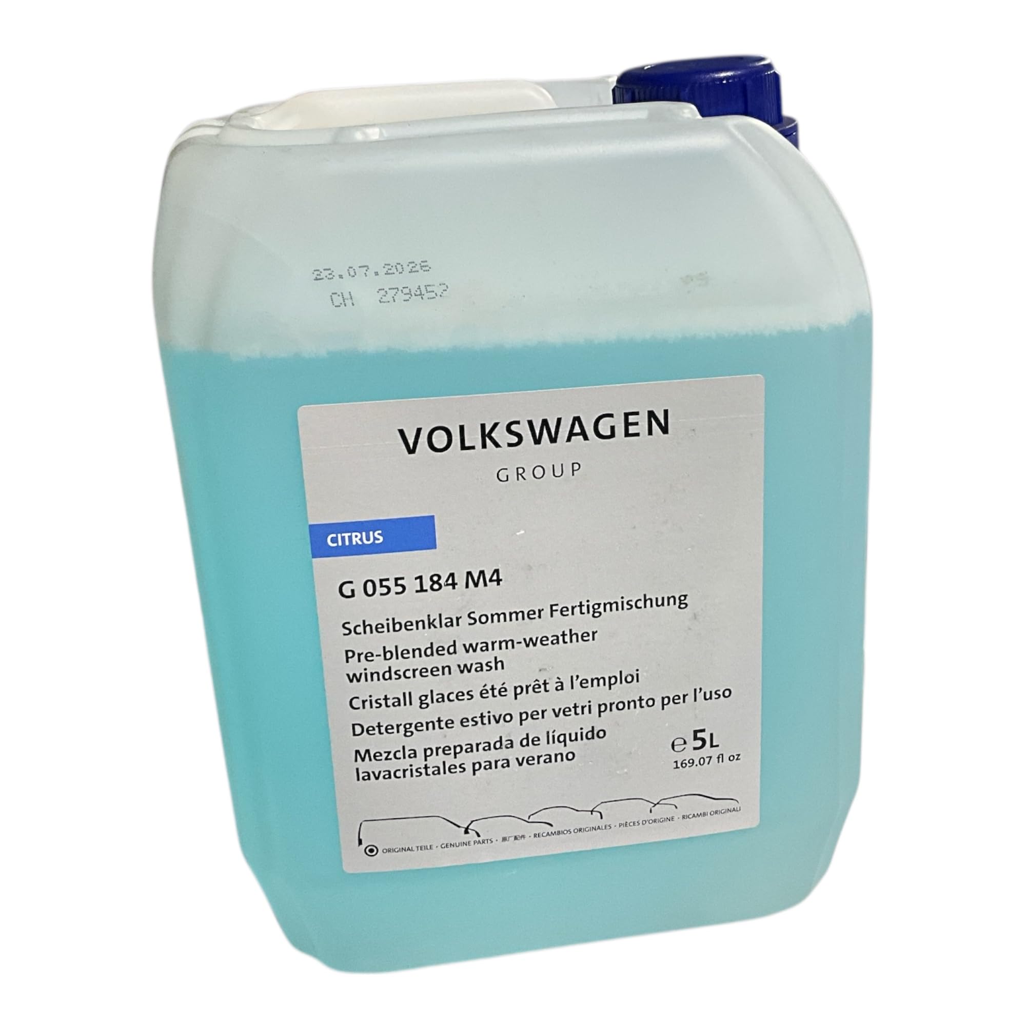Detergente per parabrezza liquido originale VW Audi. Profumo misto limone in 5 litri