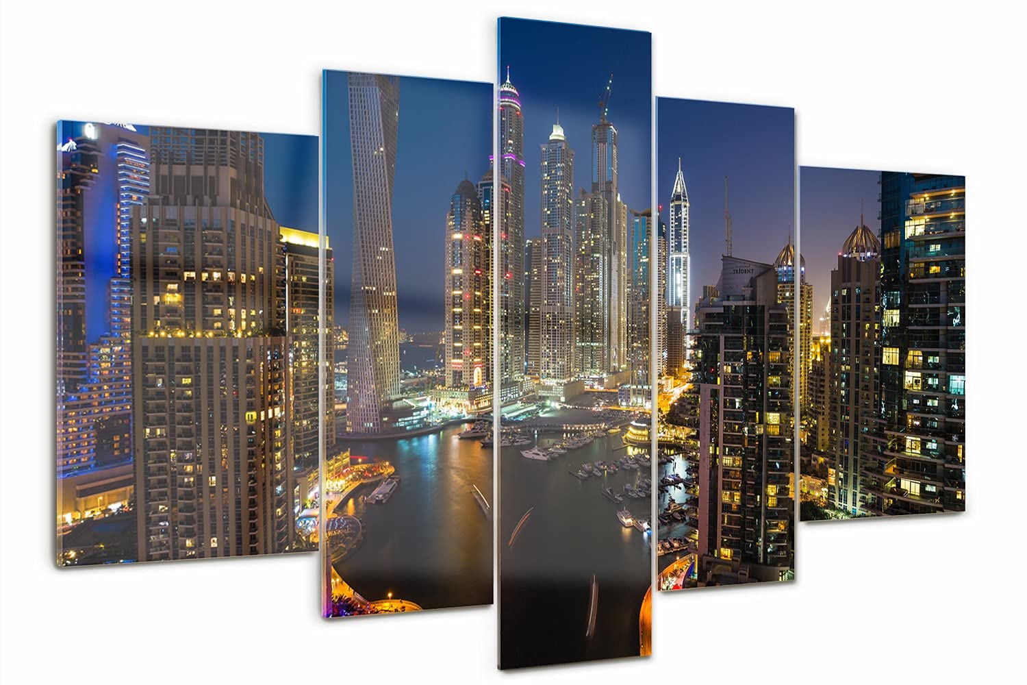 Art mural Marina à Dubaï 170x100cm : l'évasion dans votre salon