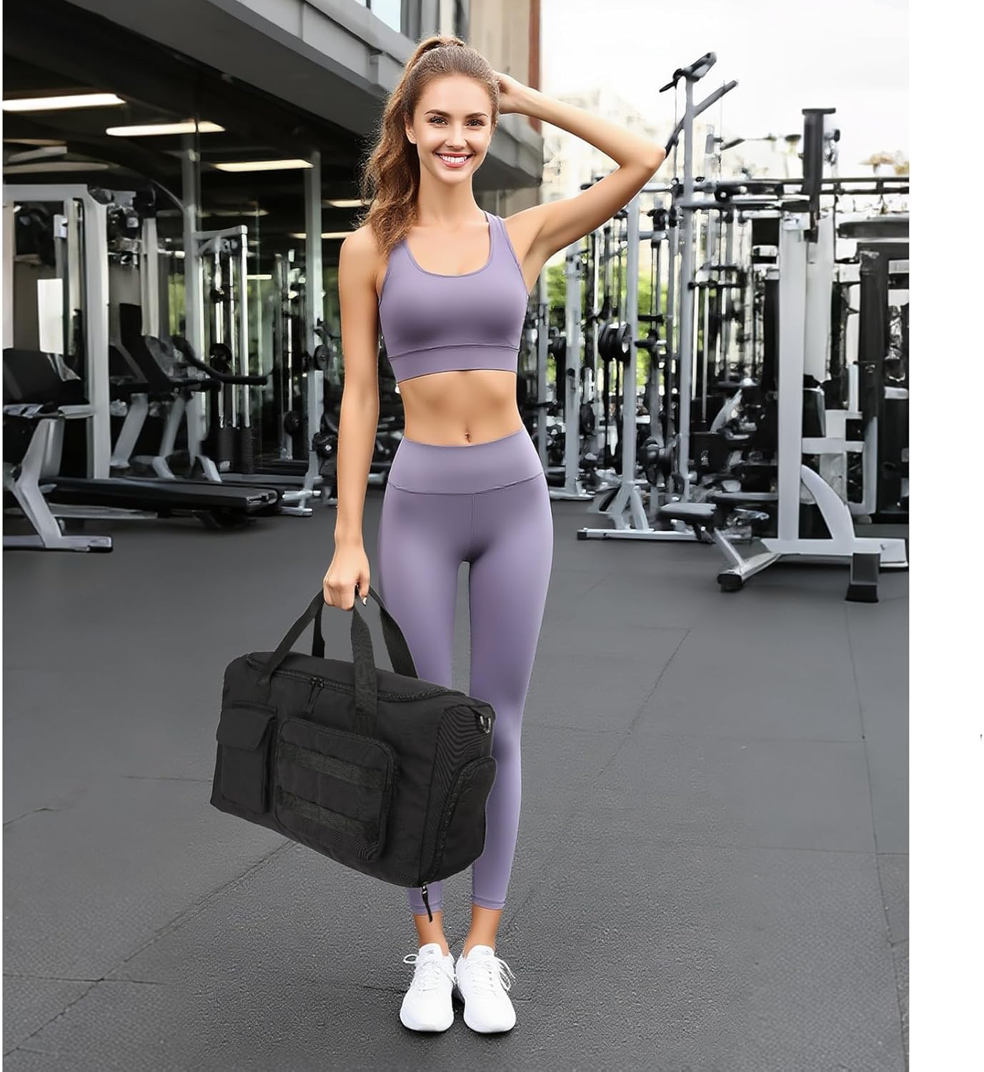 Gym Bags for Women & Men - Lightweight Travel Duffle Bag with Shoes Compartment & Wet Pocket, Durable Carry-on Weekend Bag, Medium - Image 7