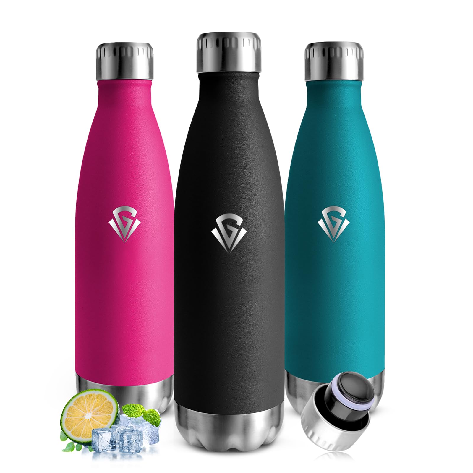 Mujigaga 500ml Thermal Water Bottle, Kids Bottle, Vacuum Insulation, BPA-Free Stainless Steel Water Bottles, Leak-Proof, Thermal Bottle for Travel, Cycling, School