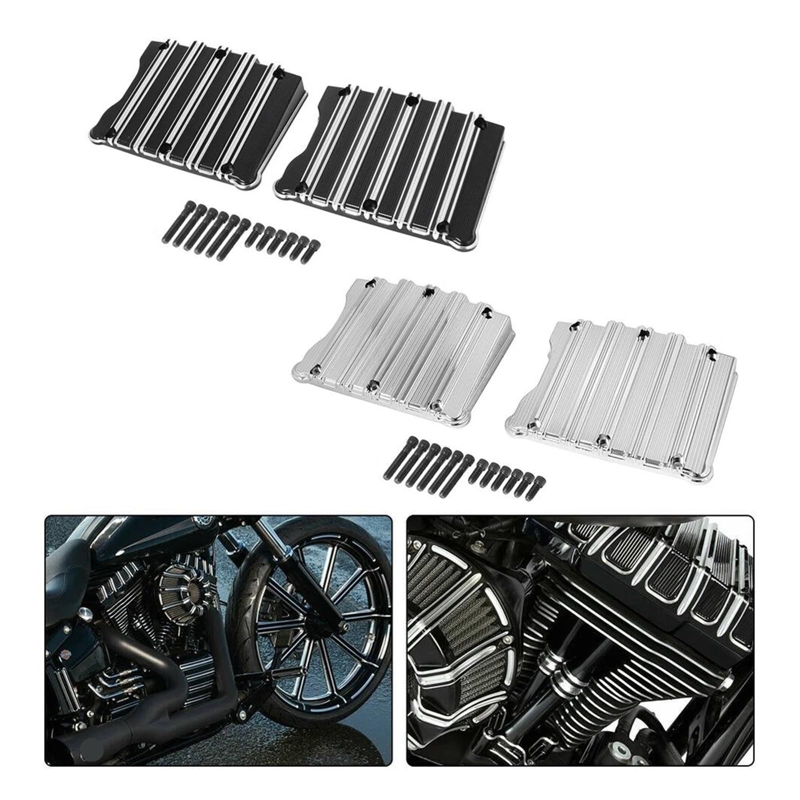 Ventildeckel (Rocker Box Cover) Aus Aluminium Für Touring, Road King Classic, Electra Glide, Twin Cam, Dyna, Fat Bob, Softail(Black)