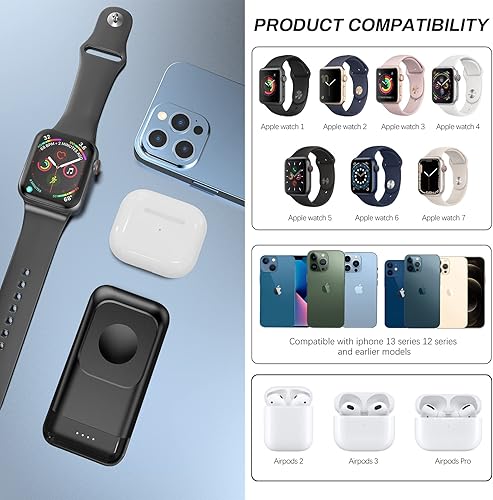 Miniatura 7 de Cargador inalámbrico para iPhone, estación de carga 3 en 1, reloj digital para iPhone 13 12 Pro Max, cargador USB C de 100 W, cargador portátil para