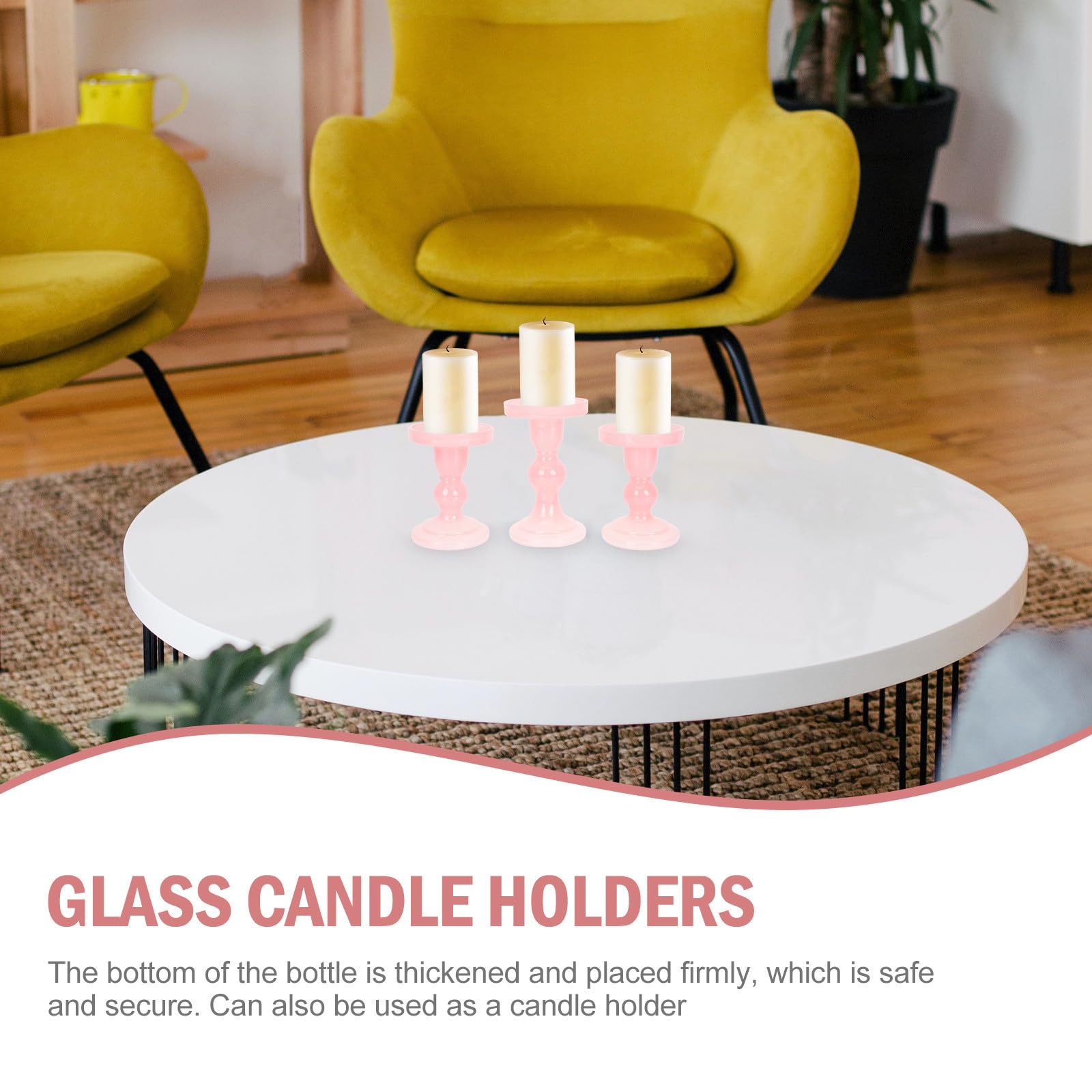 Toddmomy 3 Stück Zarte Kerzenhalter aus Glas mit Flachem Boden Moderner Kerzenständer für Stabkerzen als Elegante Tischdekoration bei Hochzeiten und Partys