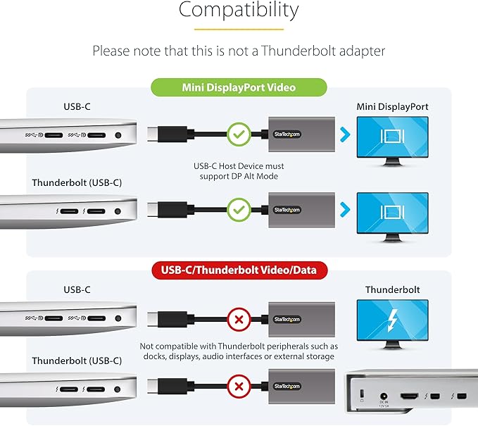 Adaptador StarTech.com USB C a Mini DisplayPort 4K 60Hz miniatura 4