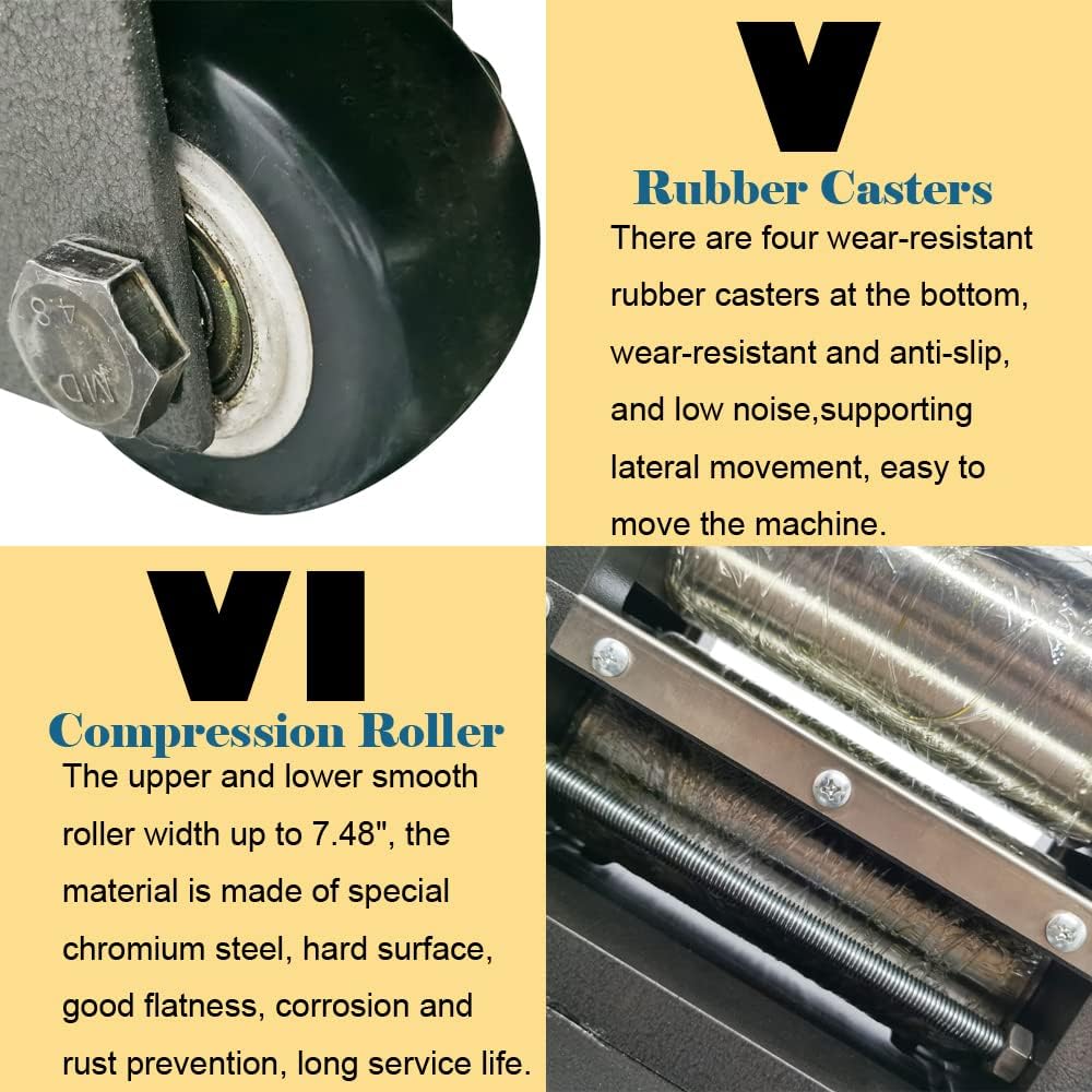 HayWHNKN Electric Jewelry Rolling Mill Machine 7.48''/190mm Jewelry Making Flake Pressing Press Gold Making Rolling Mill Machine for Gold, Silver, Copper 3HP 110V 2.2KW