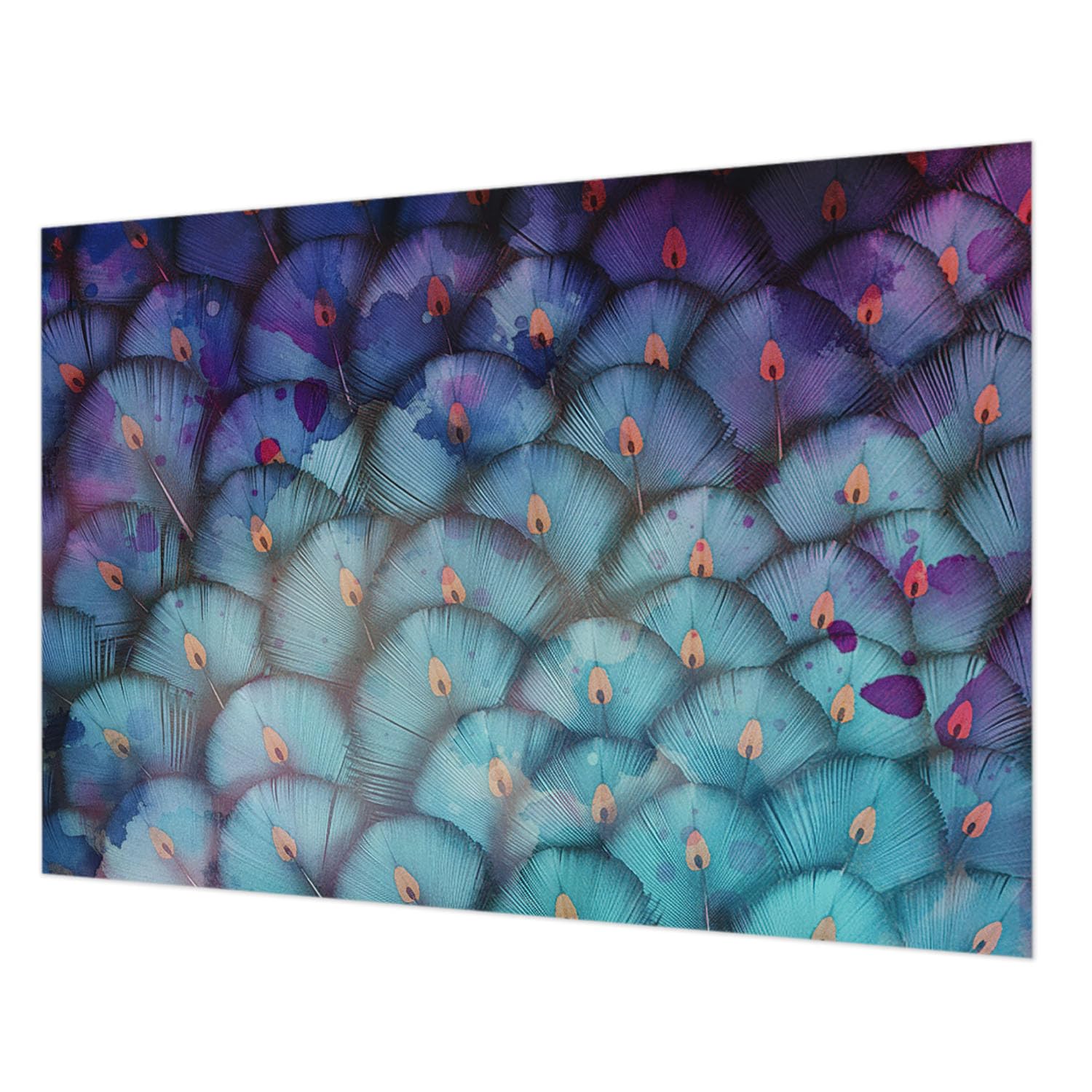 Papier peint décoratif plumes colorées Tulup 208x146 cm pour mur de salon